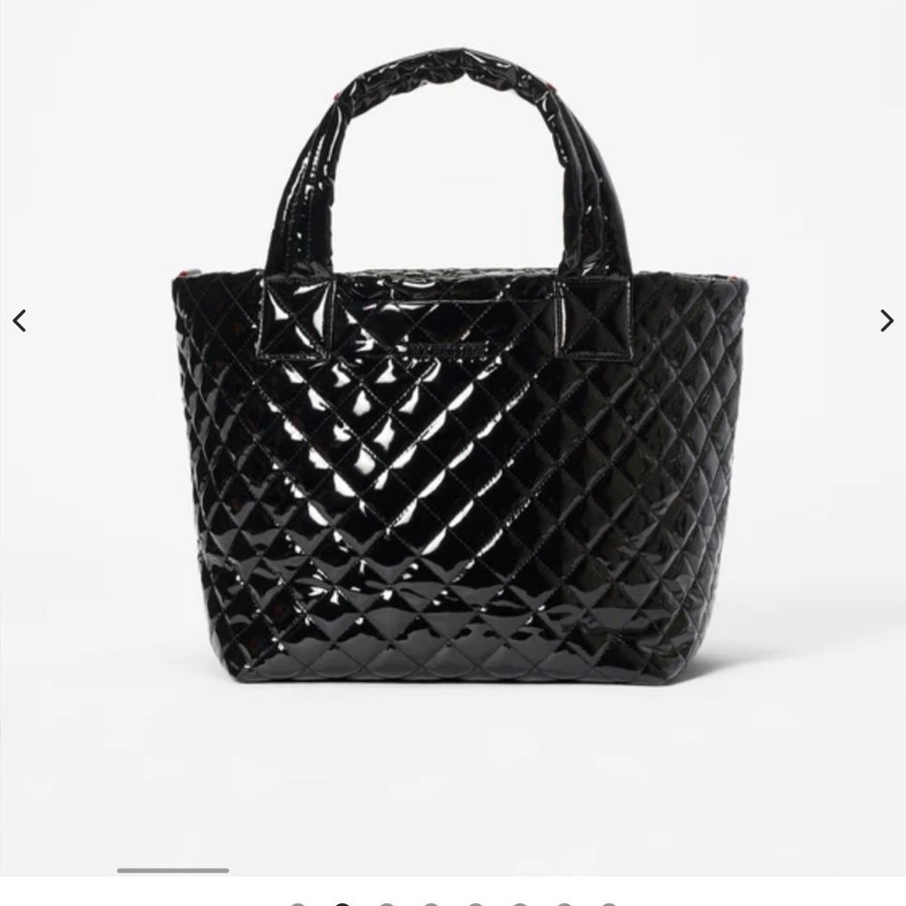 MZ WALLACE Black Lacquer Small Metro Tote